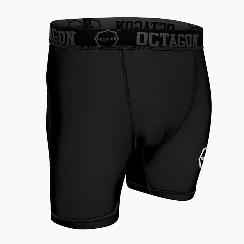 Men's compression shorts Octagon Logo black/white 3