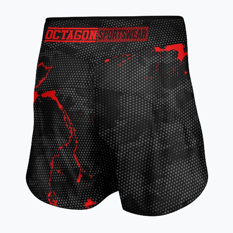 Men's training shorts Octagon Marble Camo MMA camo red 2