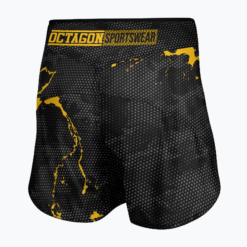 Men's Octagon Marble Camo MMA training shorts camo yellow 2