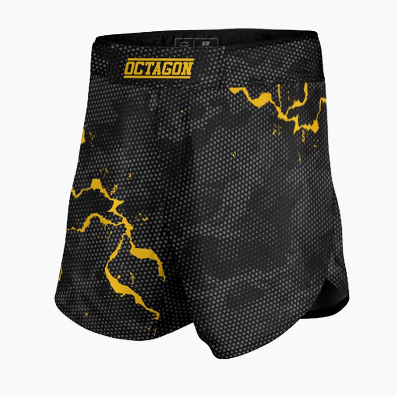 Men's Octagon Marble Camo MMA training shorts camo yellow 3