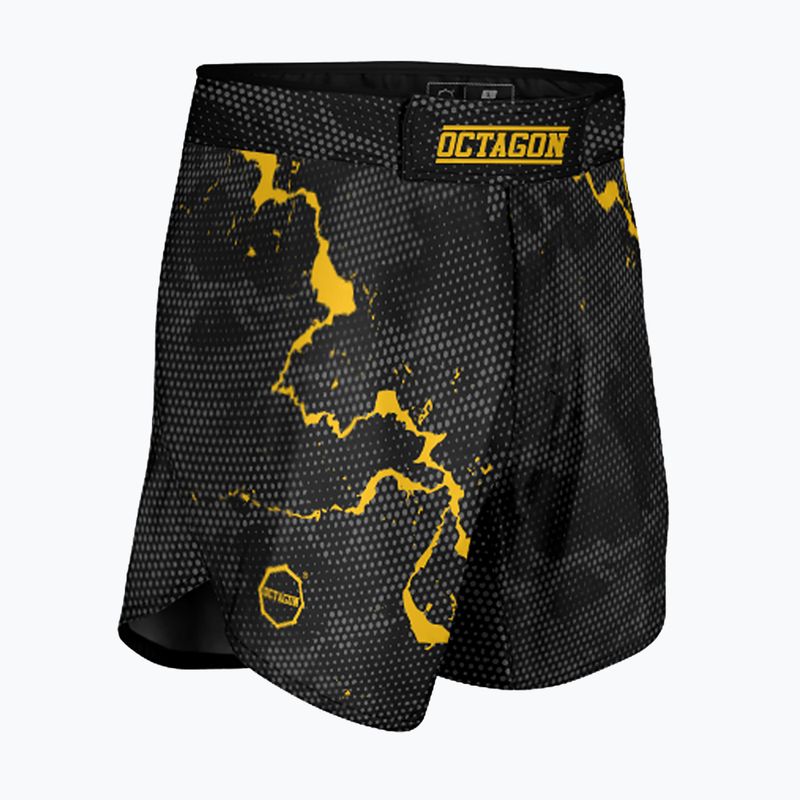 Men's Octagon Marble Camo MMA training shorts camo yellow 4