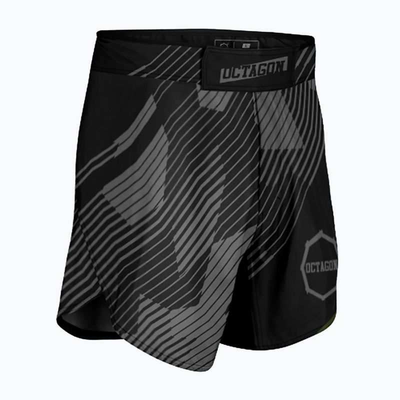 Octagon Broken Line MMA men's training shorts black 3