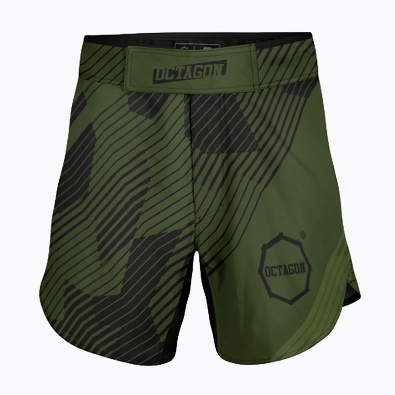 Octagon Broken Line MMA men's training shorts olive