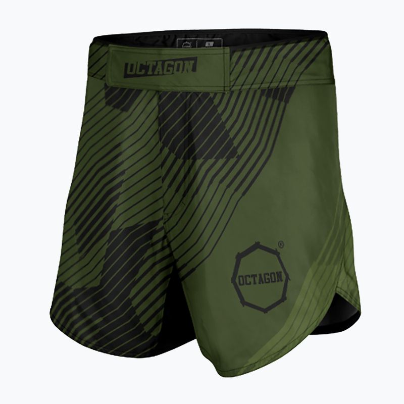 Octagon Broken Line MMA men's training shorts olive 3