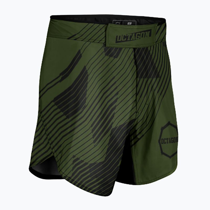 Octagon Broken Line MMA men's training shorts olive 4