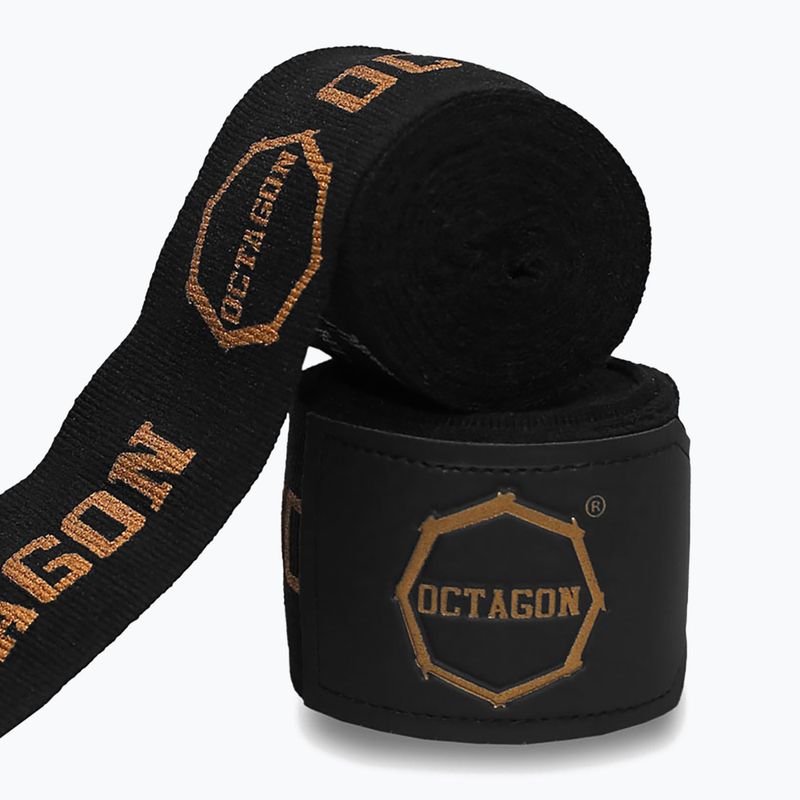 Boxing wraps Octagon Fightgear Supreme Printed 500 cm black/gold 2