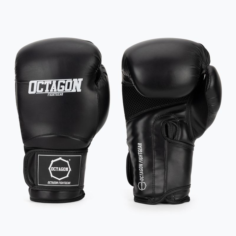 Octagon boxing gloves Matt black