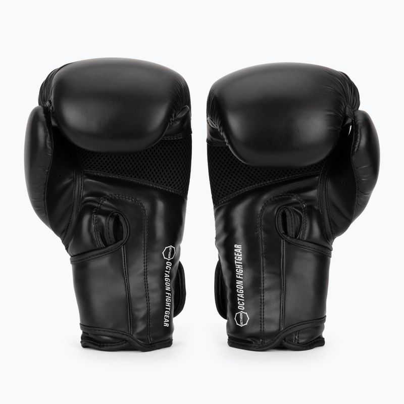 Octagon boxing gloves Matt black 3