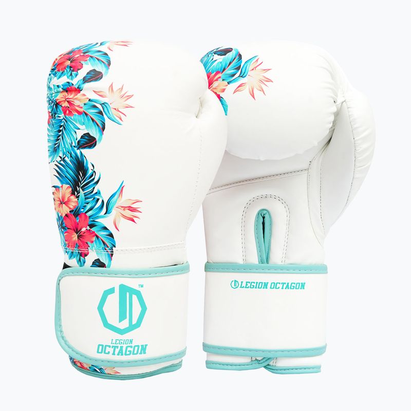 Boxing gloves Octagon Legion Flower white/sea green