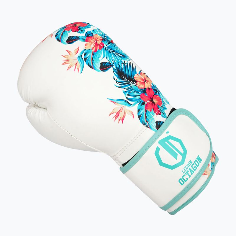 Boxing gloves Octagon Legion Flower white/sea green 2