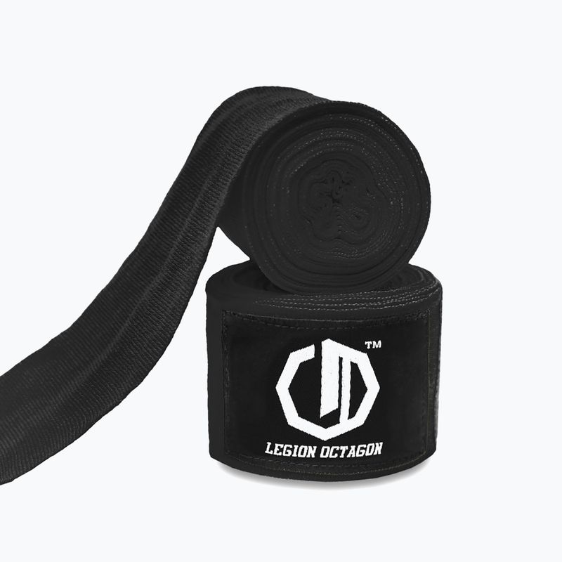 Boxing wraps Octagon Legion Standard 300 cm black/white 2