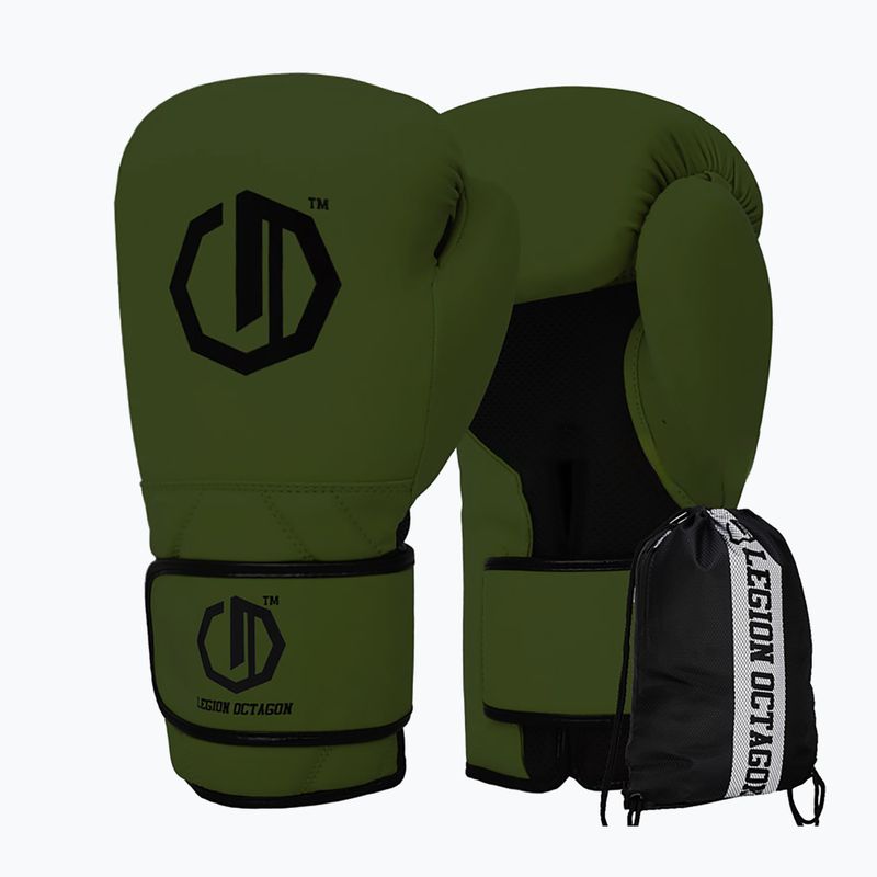 Boxing gloves Octagon Legion Enforcer + bag dark green