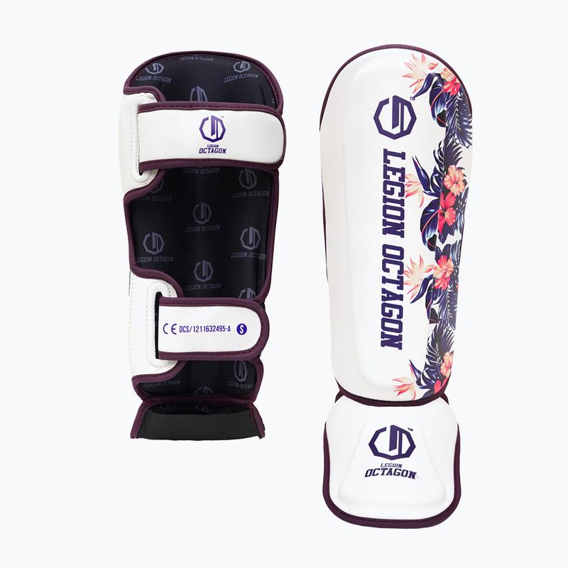 Shin guards Octagon Legion Flower white/purple 2