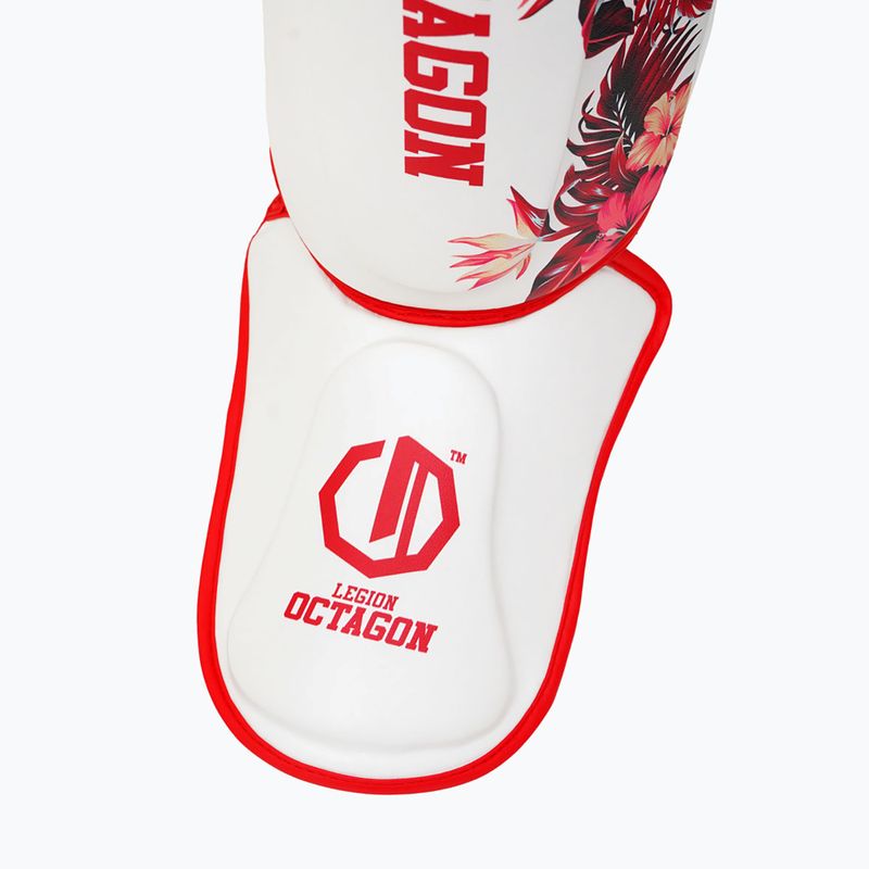 Shin guards Octagon Legion Flower white/red 3