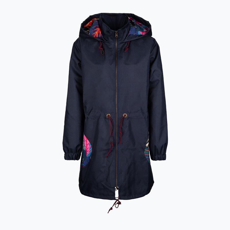 Waikane Vibe Blue Zebra women's rain jacket navy blue