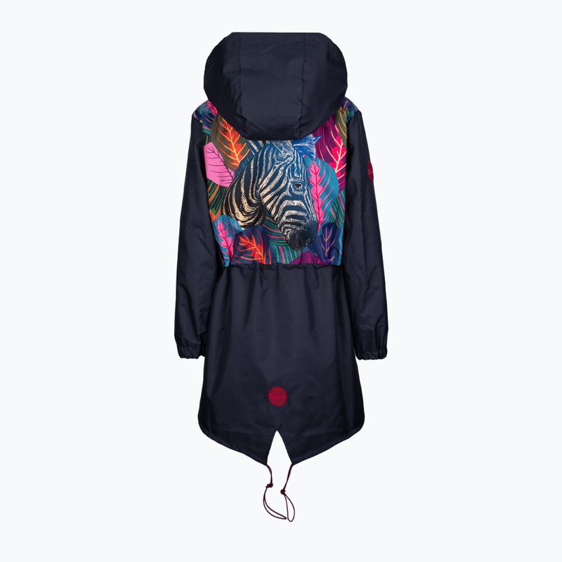 Waikane Vibe Blue Zebra women's rain jacket navy blue 2
