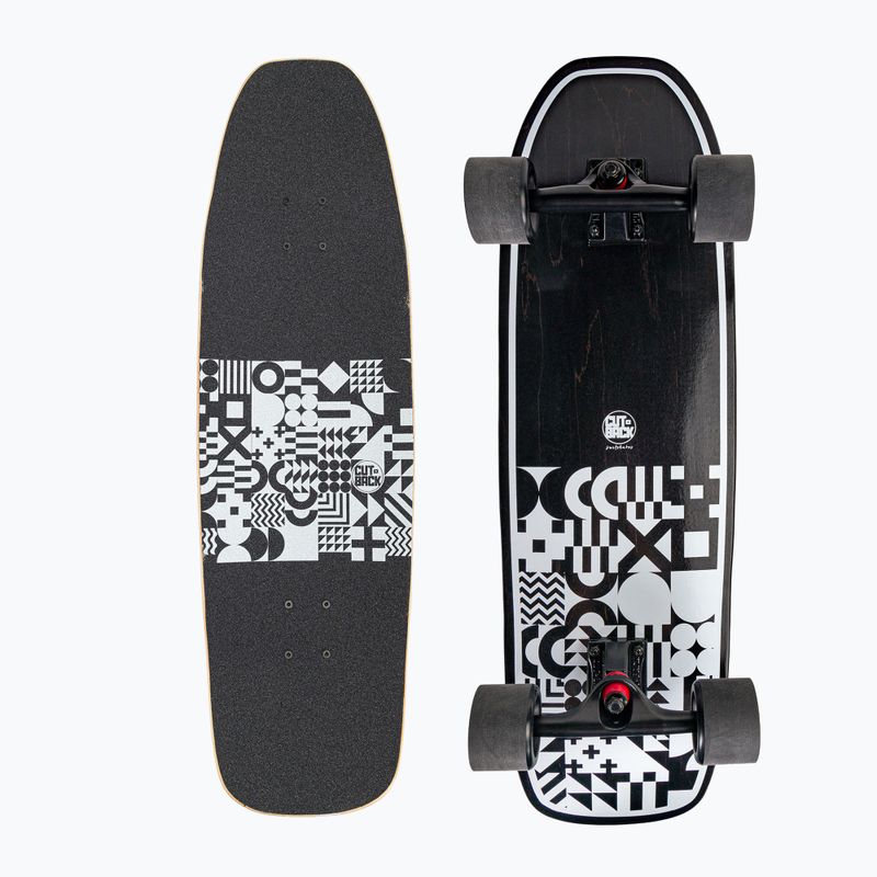 Surfskate Cutback B&W 32" black and white skateboard CUT-SUR-B&W