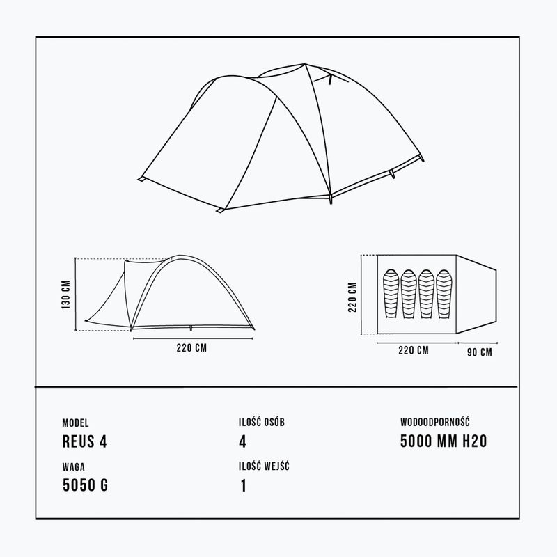 Alpinus Reus 4 4-person hiking tent green 6