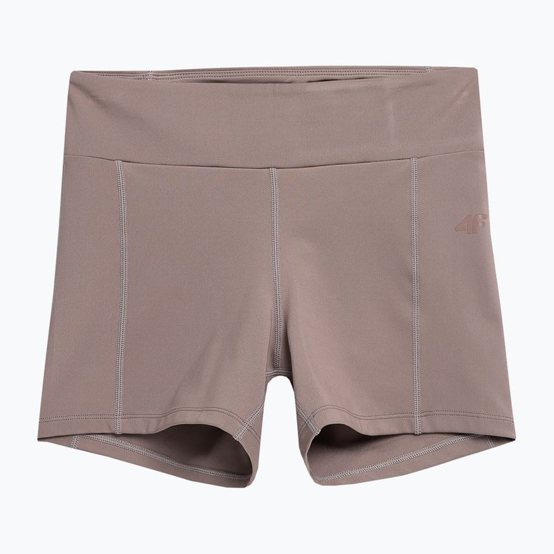 Women's yoga shorts 4F brown 4FSS23TFSHF138-82S