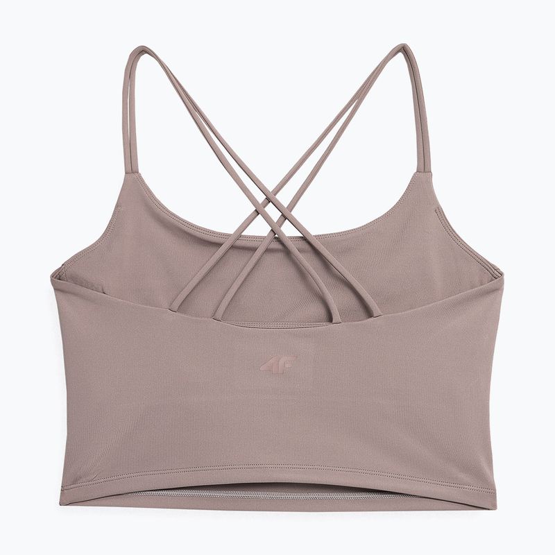 Women's yoga top 4F brown 4FSS23TTSHF270-82S 4