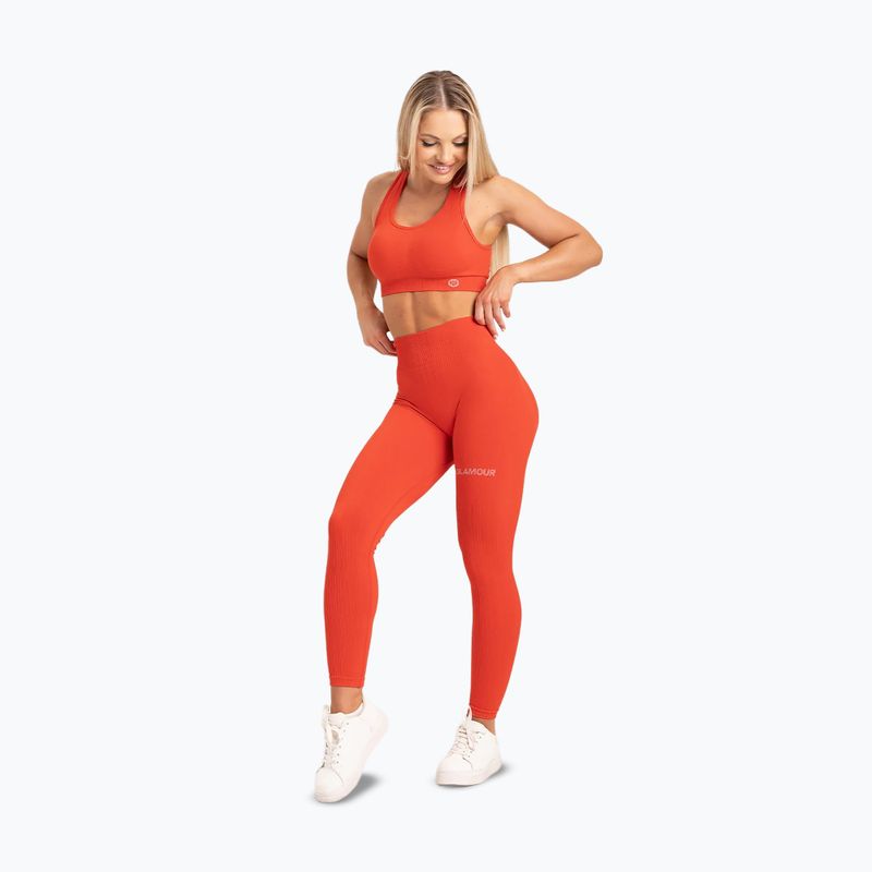 Women's training leggings Gym Glamour Push Up Coral 369 17