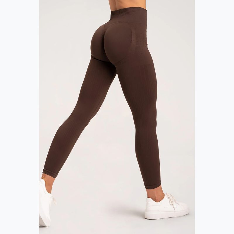 Women's training leggings Gym Glamour Push Up Chocolate 370 6
