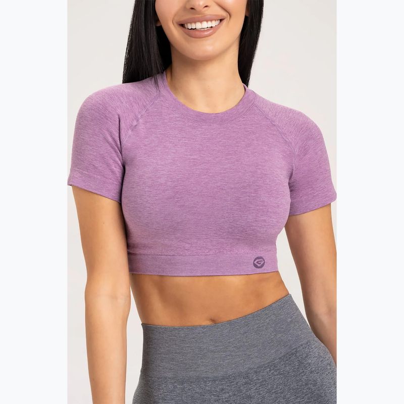 Women's training t-shirt Gym Glamour Seamless Rashguard lilac 3