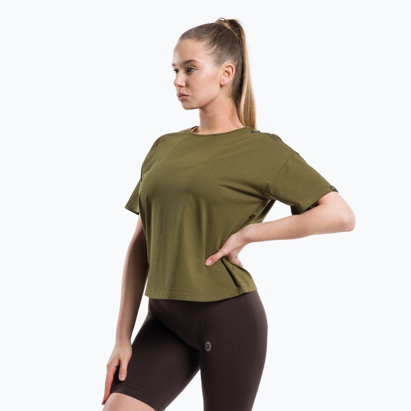 Women's workout shirt Gym Glamour V Khaki 423