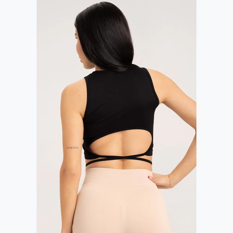 Women's Gym Glamour Tiered Training Top Black 440 2