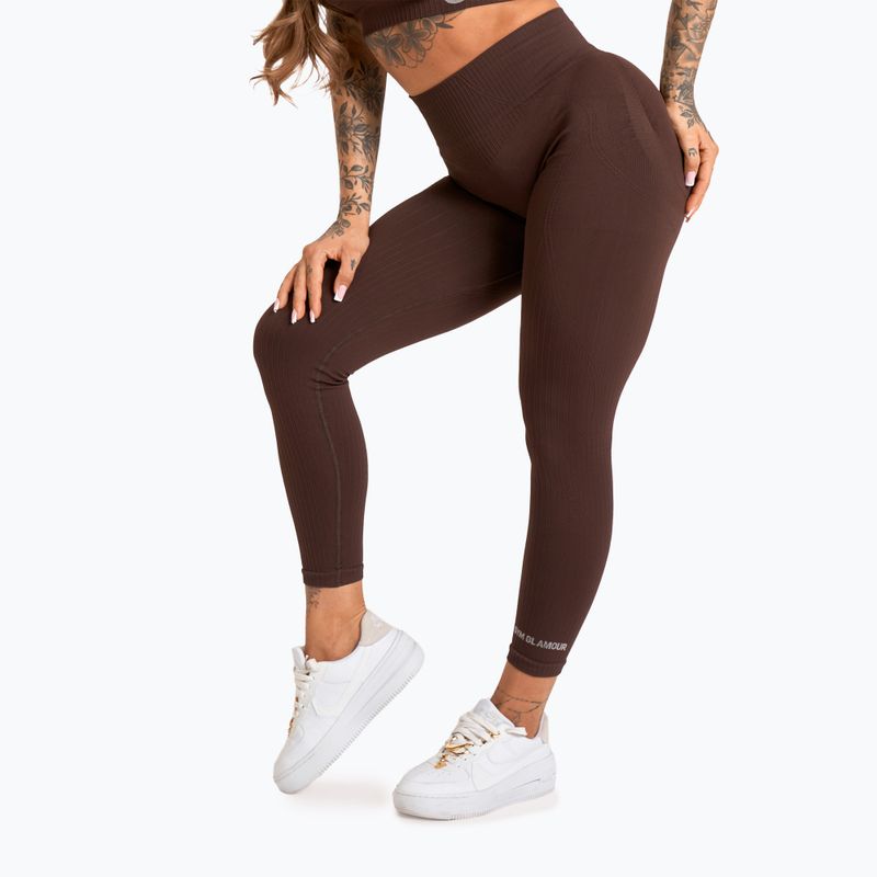 Women's training leggings Gym Glamour Push Up 2.0 chocolate