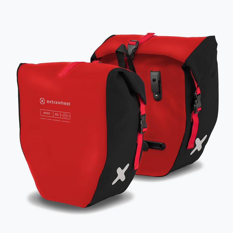 Extrawheel Biker 25L bike panniers 2 pcs black/red E0119