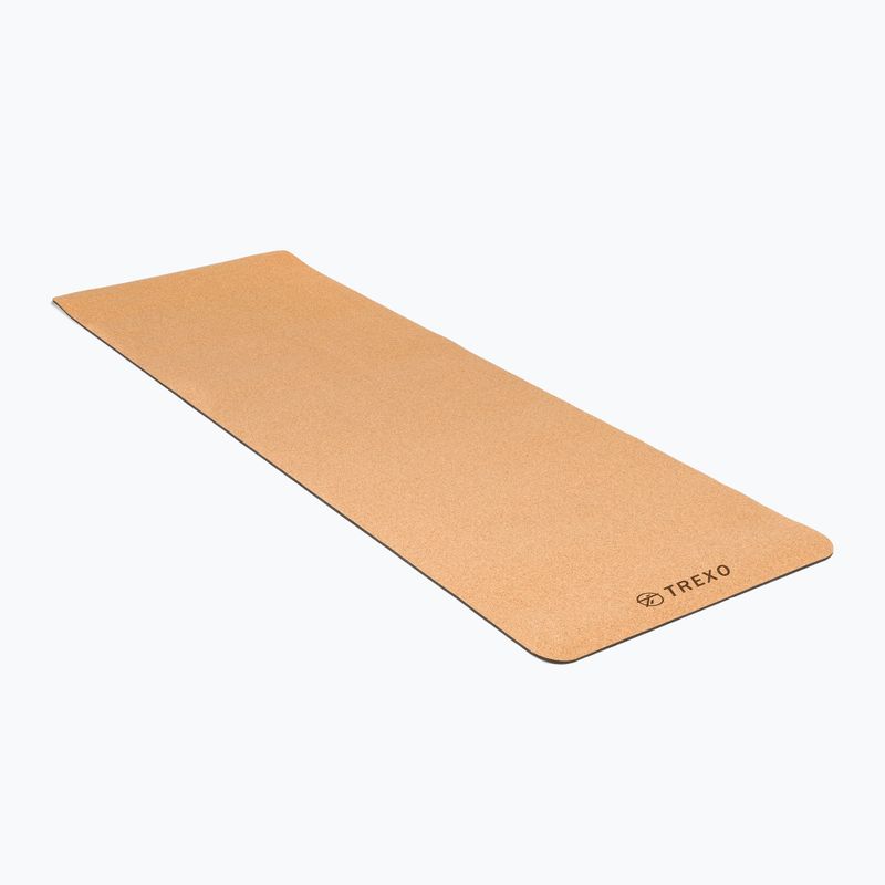 TREXO Yoga mat TPE cork 6 mm black YM-C01C