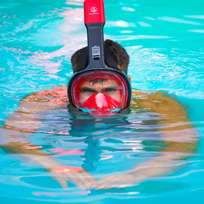 Full face mask for snorkelling AQUASTIC red SMA-01SC 3