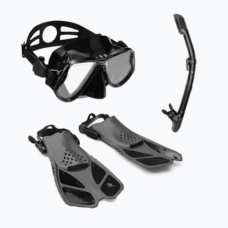 AQUASTIC Snorkelling Kit Black MSFA-01LC