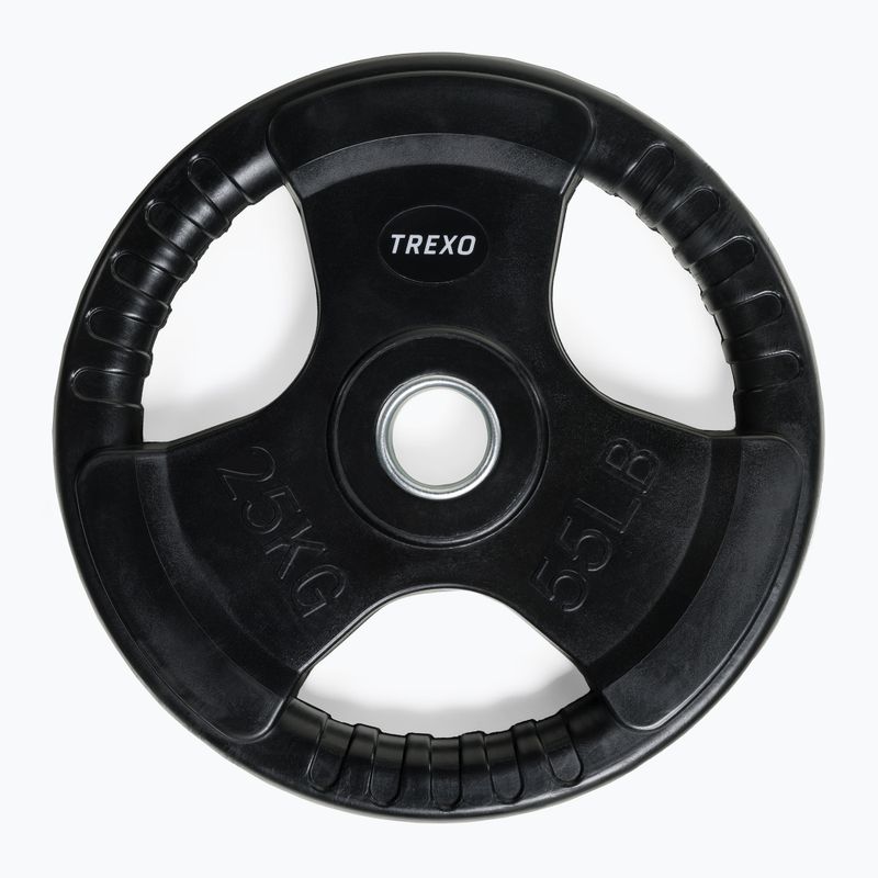 TREXO black rubberised cast iron weight RW25 25 kg 2