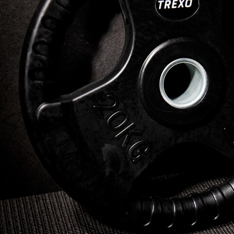 TREXO black rubberised cast iron weight RW20 20 kg 5