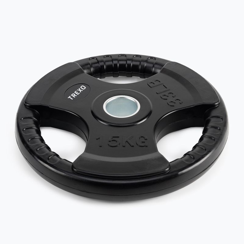 XTREXO black rubberised cast iron weight RW15 15 kg