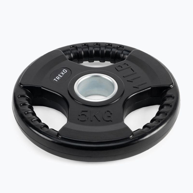 XTREXO black rubberised cast iron weight RW5 5 kg