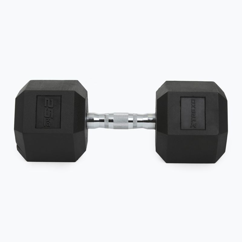 XTREXO Hex HXD250 rubberised dumbbell 25 kg 7