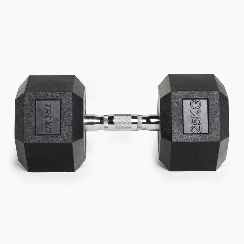 XTREXO Hex HXD250 rubberised dumbbell 25 kg 10