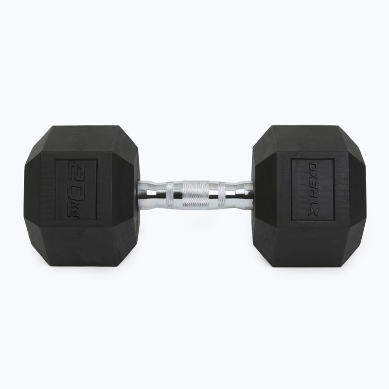XTREXO Hex HXD200 20 kg rubberised dumbbells 7