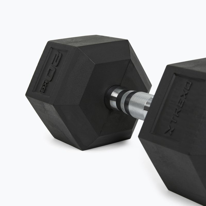 XTREXO Hex HXD200 20 kg rubberised dumbbells 8