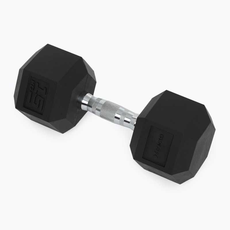 XTREXO Hex HXD150 rubberised dumbbell 15 kg