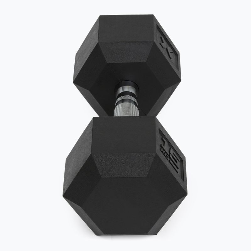 XTREXO Hex HXD150 rubberised dumbbell 15 kg 6