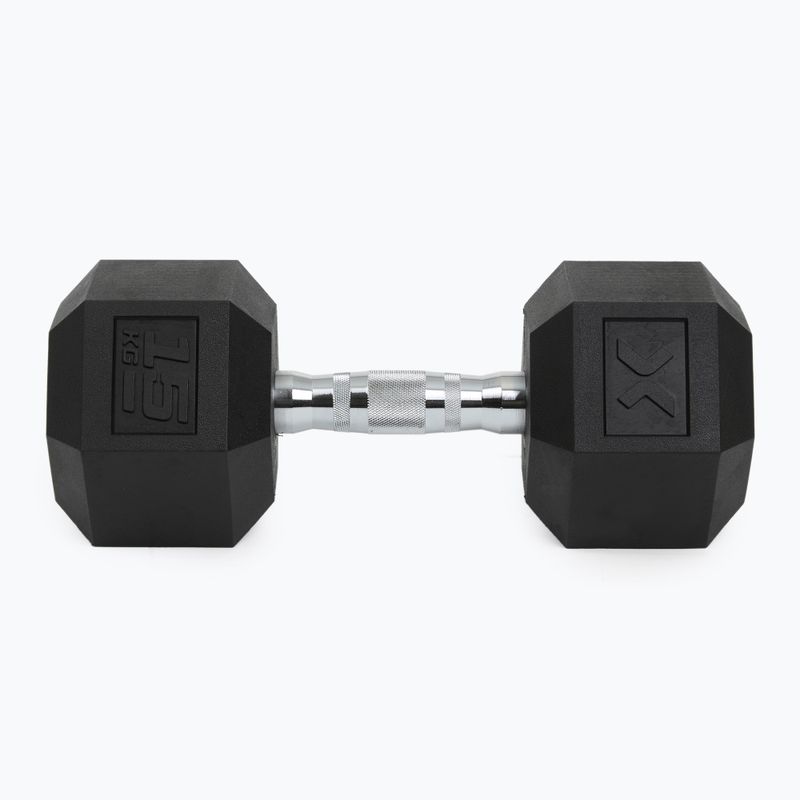 XTREXO Hex HXD150 rubberised dumbbell 15 kg 7