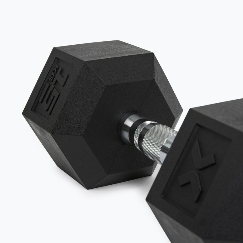 XTREXO Hex HXD150 rubberised dumbbell 15 kg 8