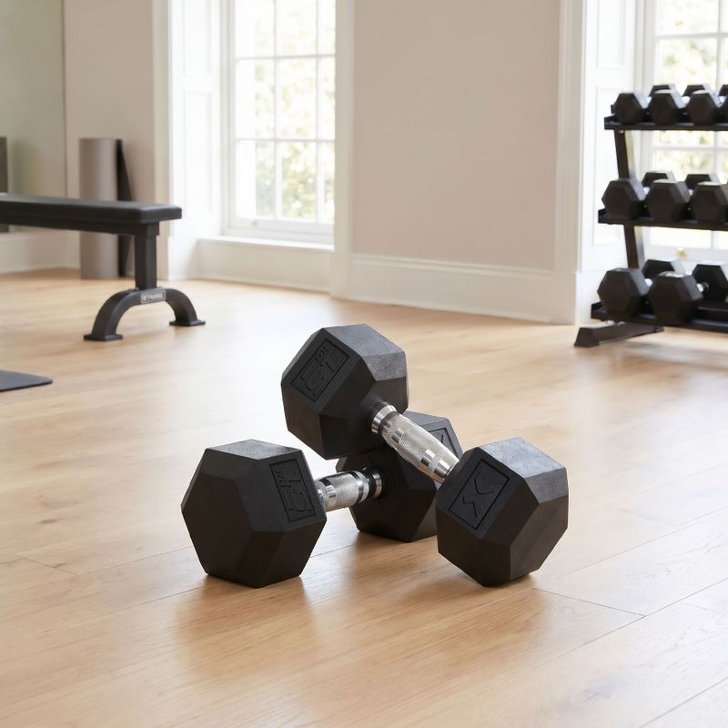XTREXO Hex HXD150 rubberised dumbbell 15 kg 3