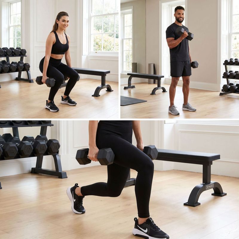 XTREXO Hex HXD150 rubberised dumbbell 15 kg 5