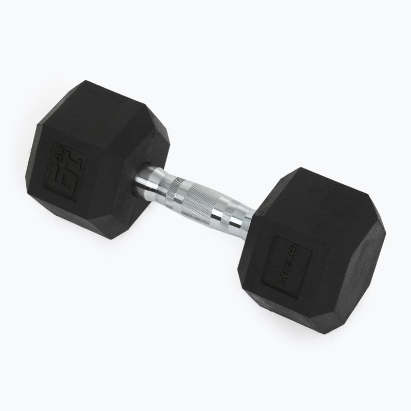 XTREXO Hex HXD100 rubberised dumbbell 10 kg