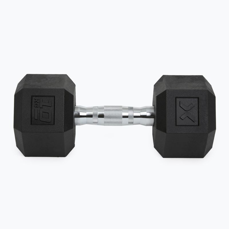 XTREXO Hex HXD100 rubberised dumbbell 10 kg 7